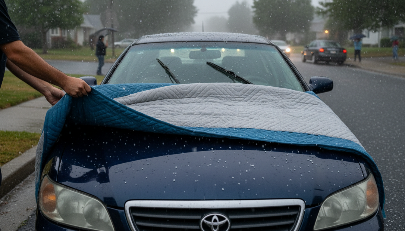 Moving Blankets for Hail Protection: What 20 Pounds of Cotton Actually Stops