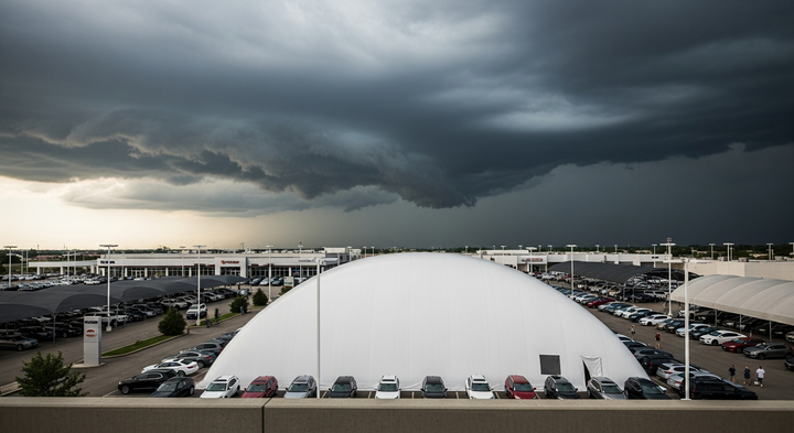 The Inflatable Dome Revolution: Why America's Largest Dealerships Are Abandoning Hail Netting