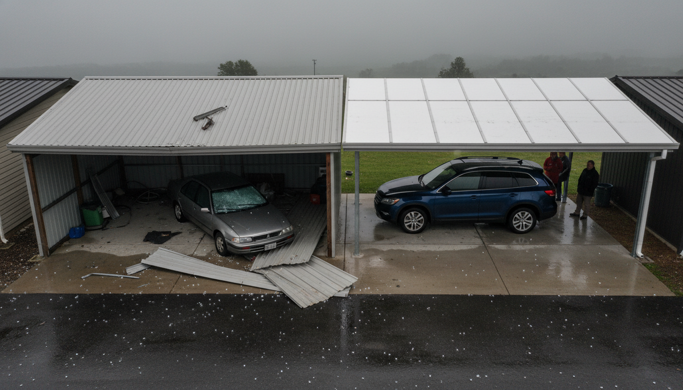 The Carport That Crumpled: Why Most "Protective" Structures Fail When Hail Hits