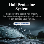 HailProtector system kit components including cover, dual blowers, control unit, and power cords