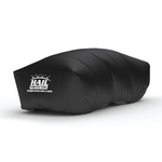 HailProtector inflatable hail cover in black color option deployed on vehicle