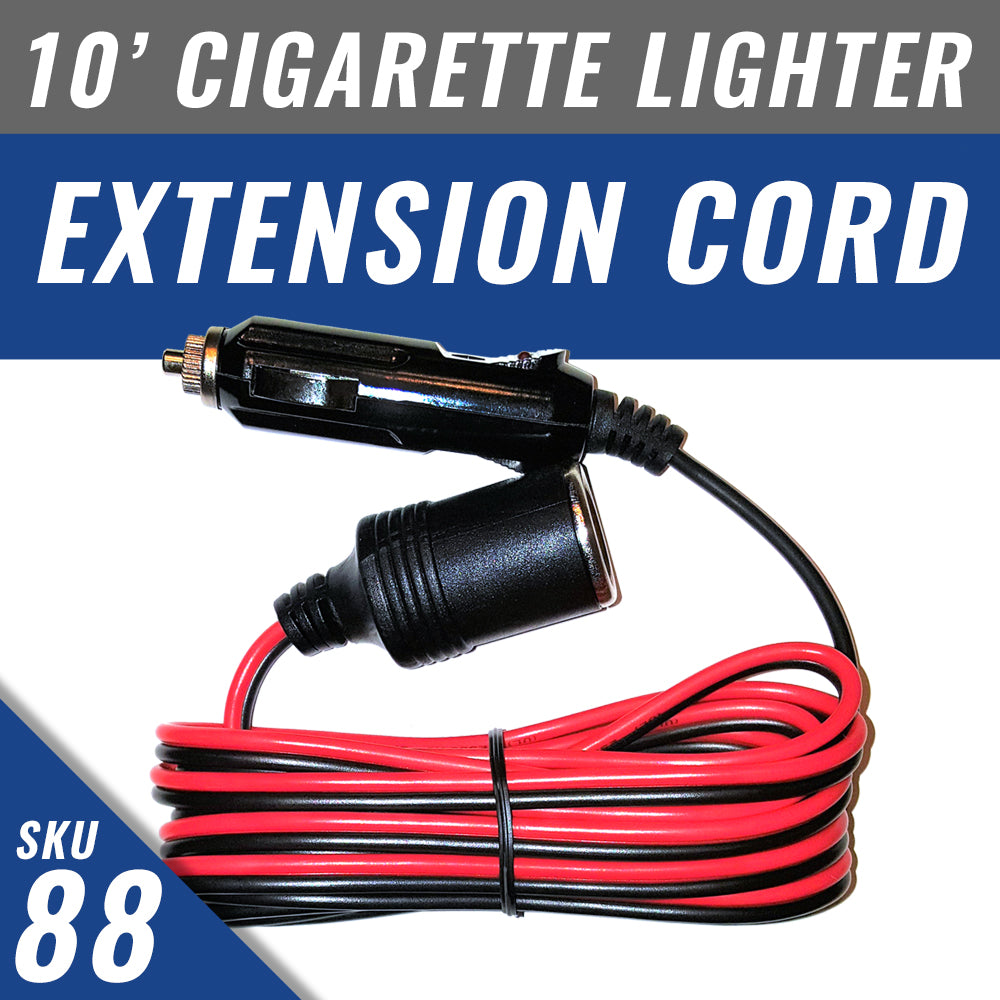 10 Foot Cigarette Lighter Extension Cord – Hail Protector