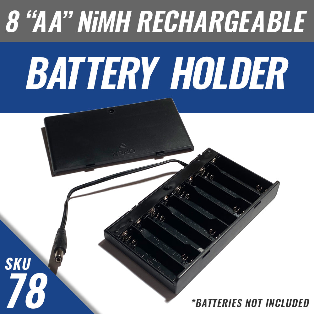 Battery Holder for 8 "AA" Rechargeable NiMH Batteries *batteries not included