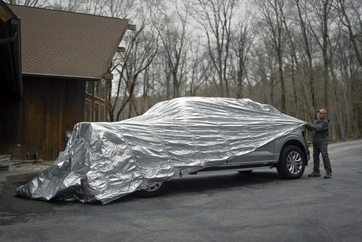 The Hail Protector System deployed on a vehicle
